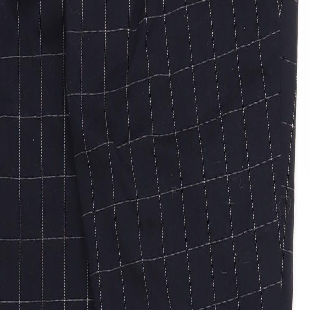 F&F Womens Blue Check Carrot Trousers Size 10 L25 in