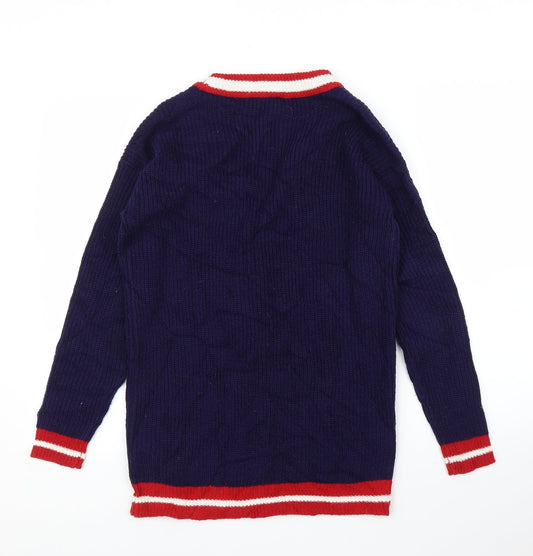 B You Womens Blue Cardigan Jumper Size 8