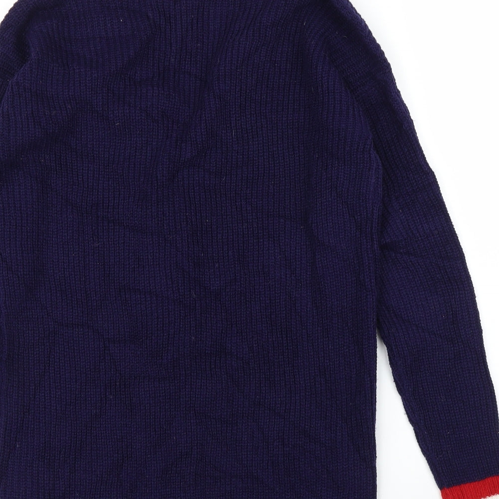 B You Womens Blue Cardigan Jumper Size 8
