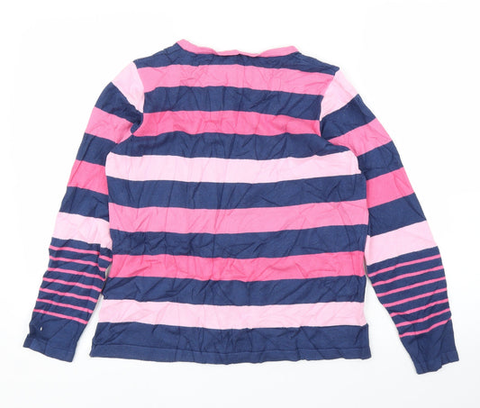 First Avenue Womens Purple Striped Pullover Jumper Size M