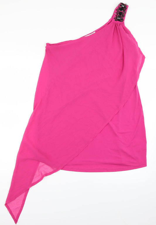 Womens UK Size 16 Definitions Pink Wrap Blouse