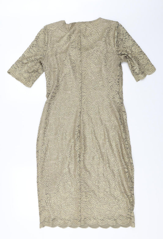 David Emanuel Womens Gold Shift Size 10