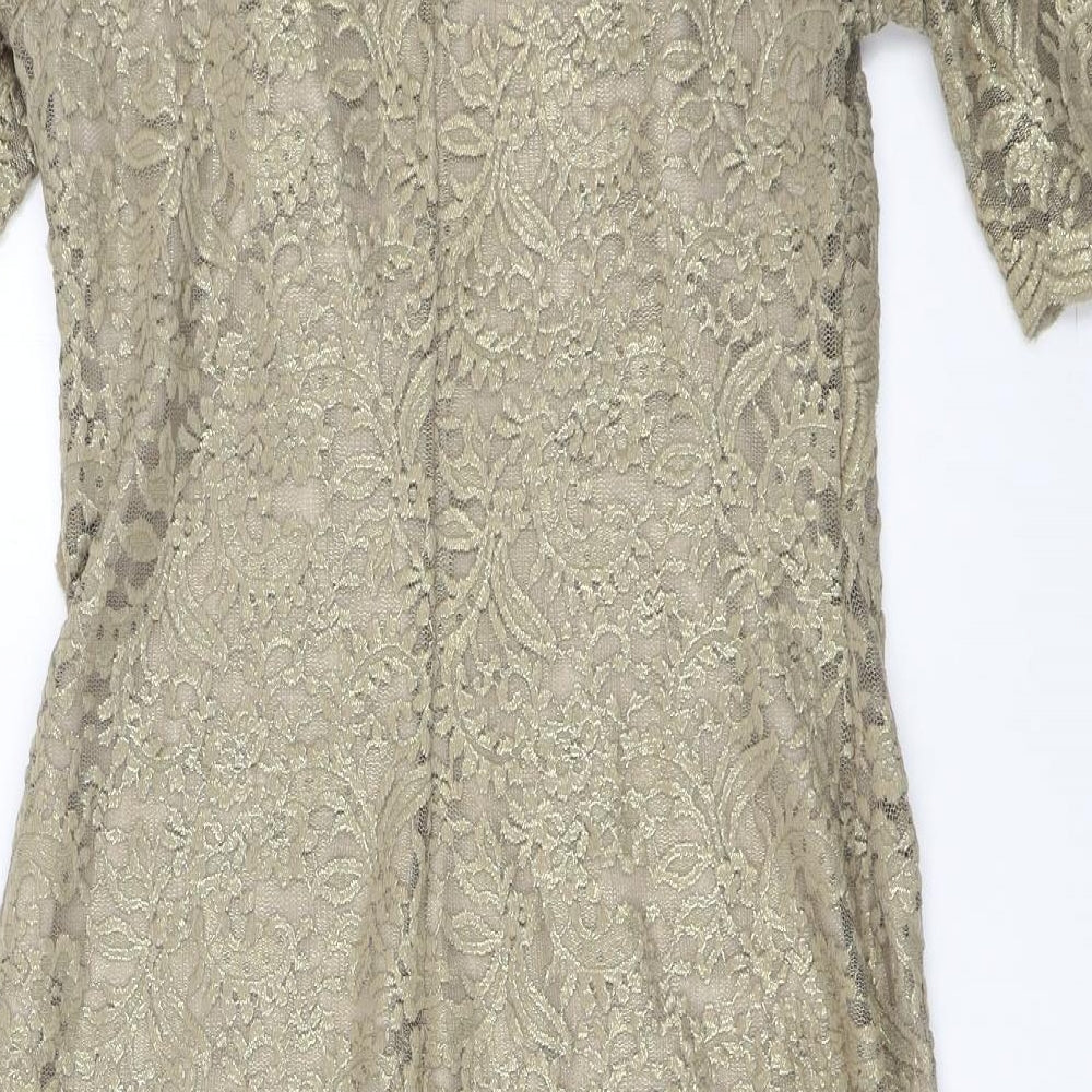 David Emanuel Womens Gold Shift Size 10