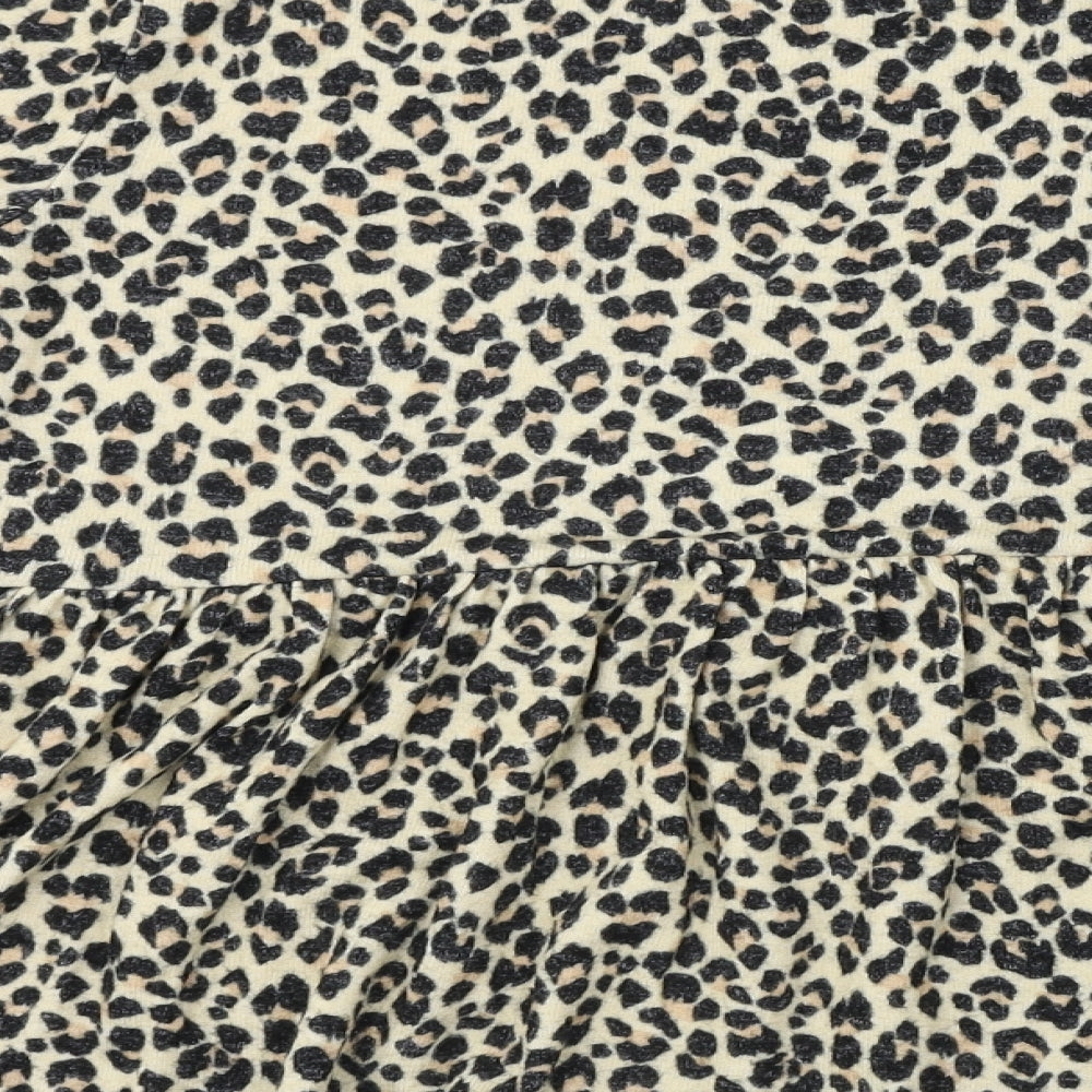 F&F Womens Beige Animal Print Pullover Jumper Size 12