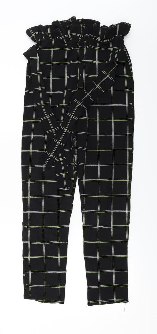 Womens UK Size 10 PRETTYLITTLETHING Regular Fit Black Trousers