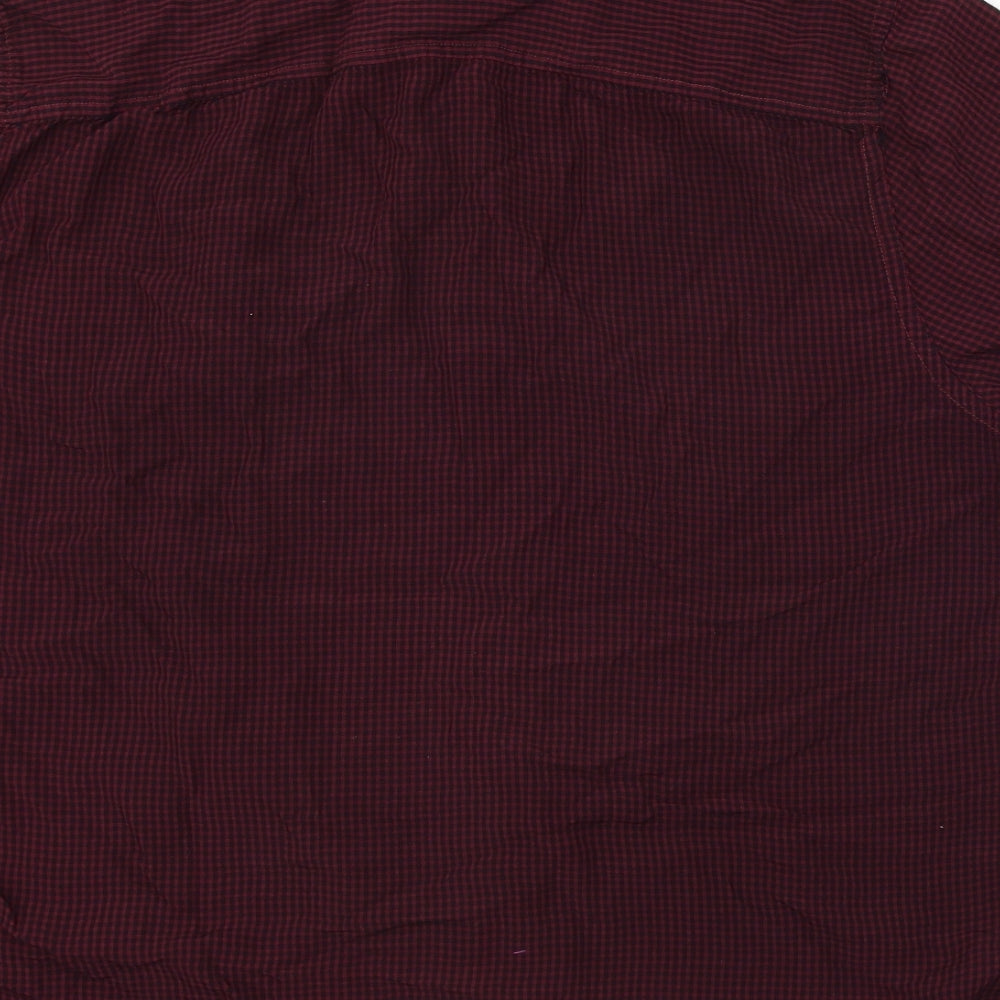 F&F Mens Red Check Button-Up Size L