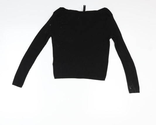 Divided Womens Black Pullover Jumper Size M