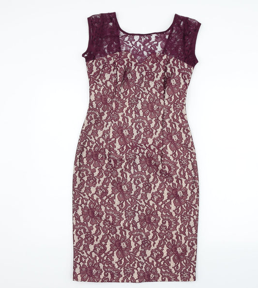 NEXT Womens Purple Geometric A-Line Size 8