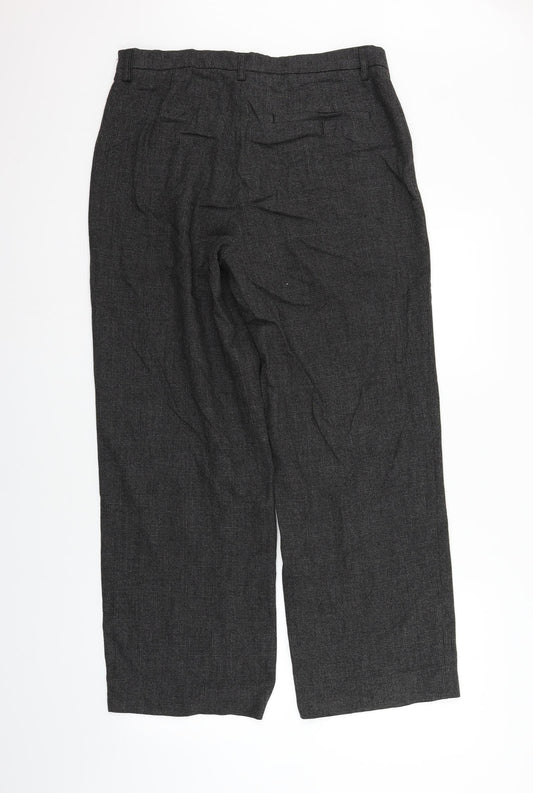 mac Womens Grey Check Trousers Size 14 L26 in