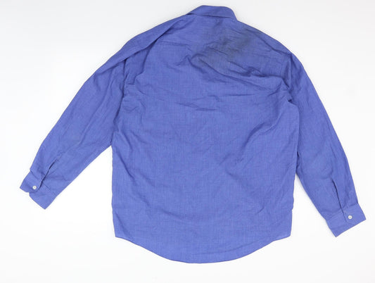 Savanti Mens Blue Button-Up Size 17 - washable mark