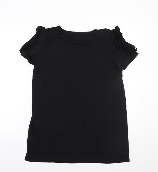 Papaya Womens Black Basic T-Shirt Size M
