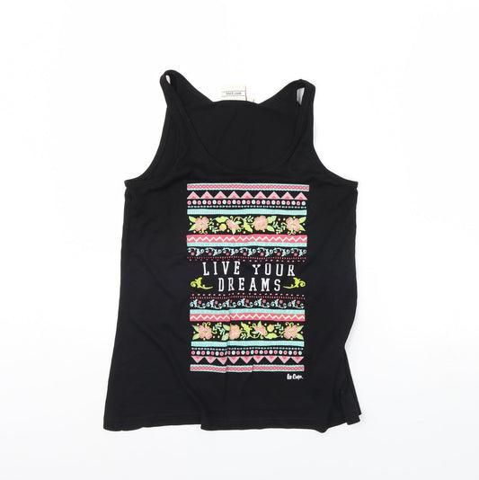 Womens UK Size 8 Lee Cooper Black Basic Tank