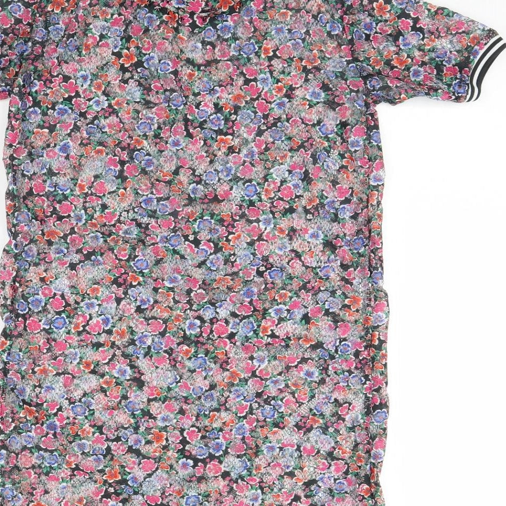River Island Girls Black Floral T-Shirt Dress Size 7 Years