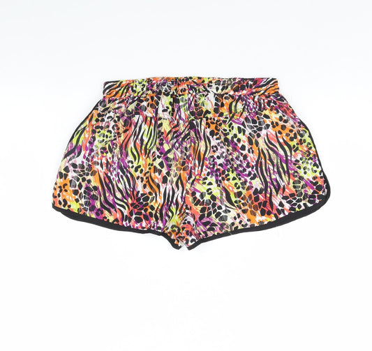 Denim & Co. Womens Multicoloured Animal Print Bermuda Shorts Size 12