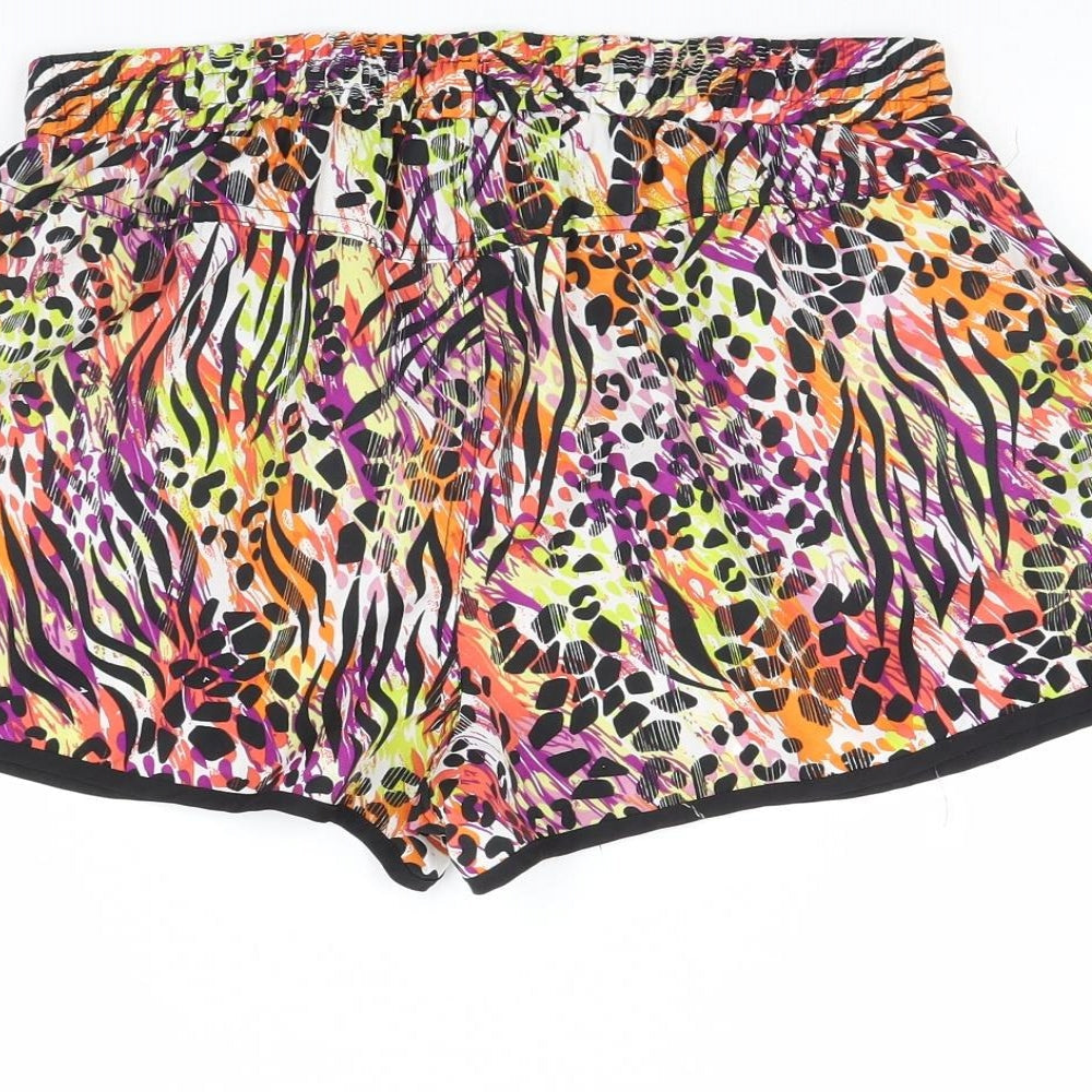 Denim & Co. Womens Multicoloured Animal Print Bermuda Shorts Size 12