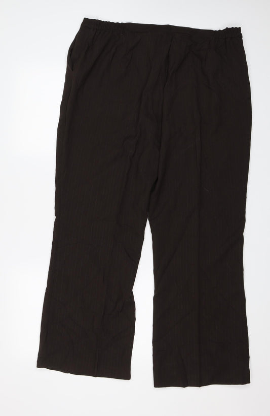 BM Womens Brown Striped Trousers Size 18 L25 in