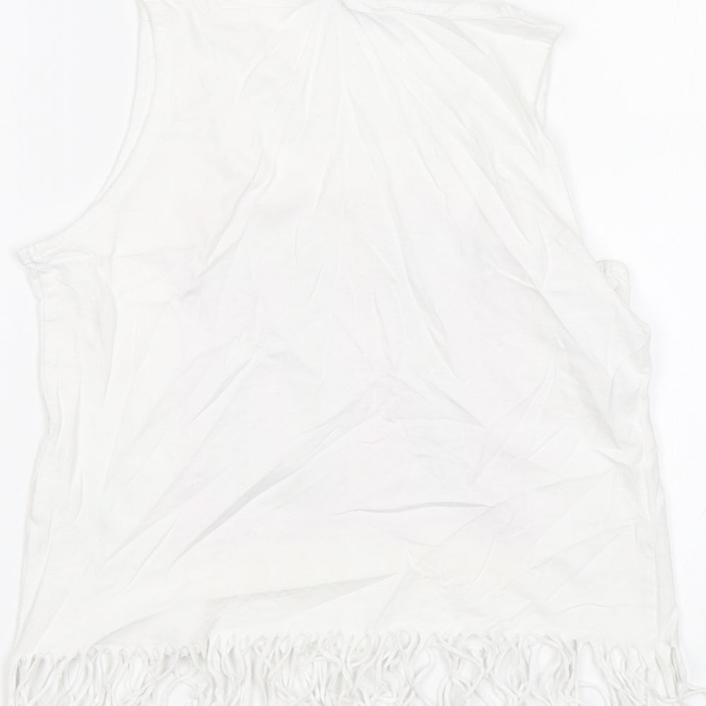 Candy Couture Girls White Basic Tank Size 10-11 Years - West Coast