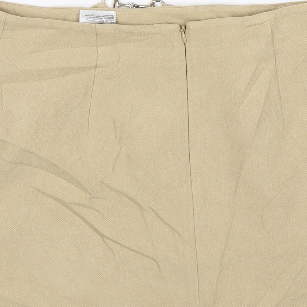 H&M Womens Beige Mini Skirt Size 10