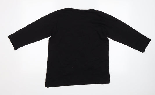 Isle Womens Black Basic Blouse Size M