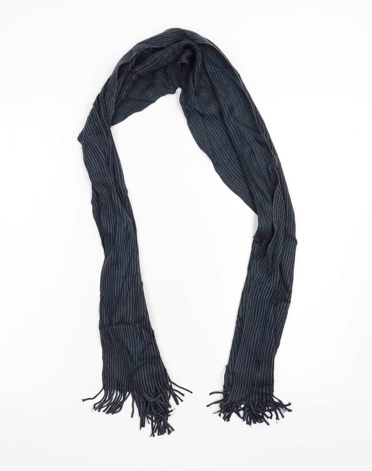Front view of Preworn unisex blue scarf one size