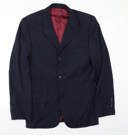 Mens UK Size L Angelico Regular Blue Suit Jacket