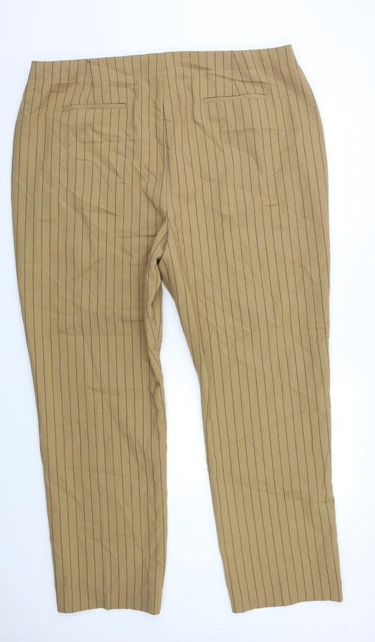 Autograph Womens Beige Striped Dress Pants Trousers Size 20 L28 in