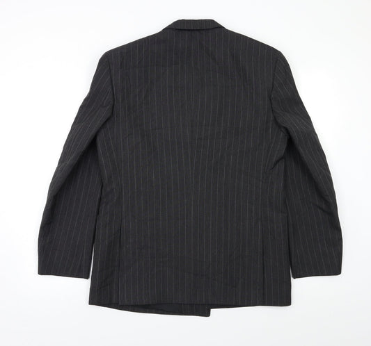 Back view of C&A women’s black striped jacket blazer, size UK 38