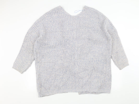 TU Womens Blue  Knit Jacket Coatigan Size 16