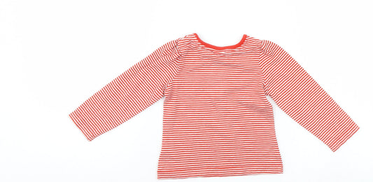 Mini lub Girls Red Striped Pullover Jumper Size 9-12 Months