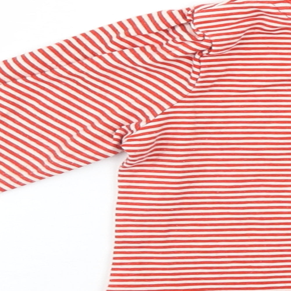 Mini lub Girls Red Striped Pullover Jumper Size 9-12 Months