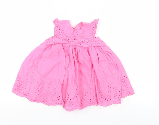 Mothercare Girls Pink Floral A-Line Size 9-12 Months