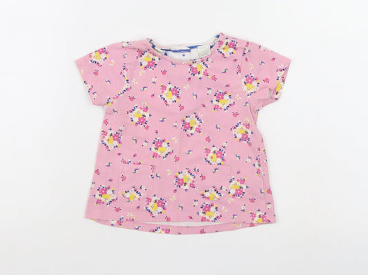 Mini Club Girls Pink Floral Pinafore/Dungaree Dress Size 9-12 Months