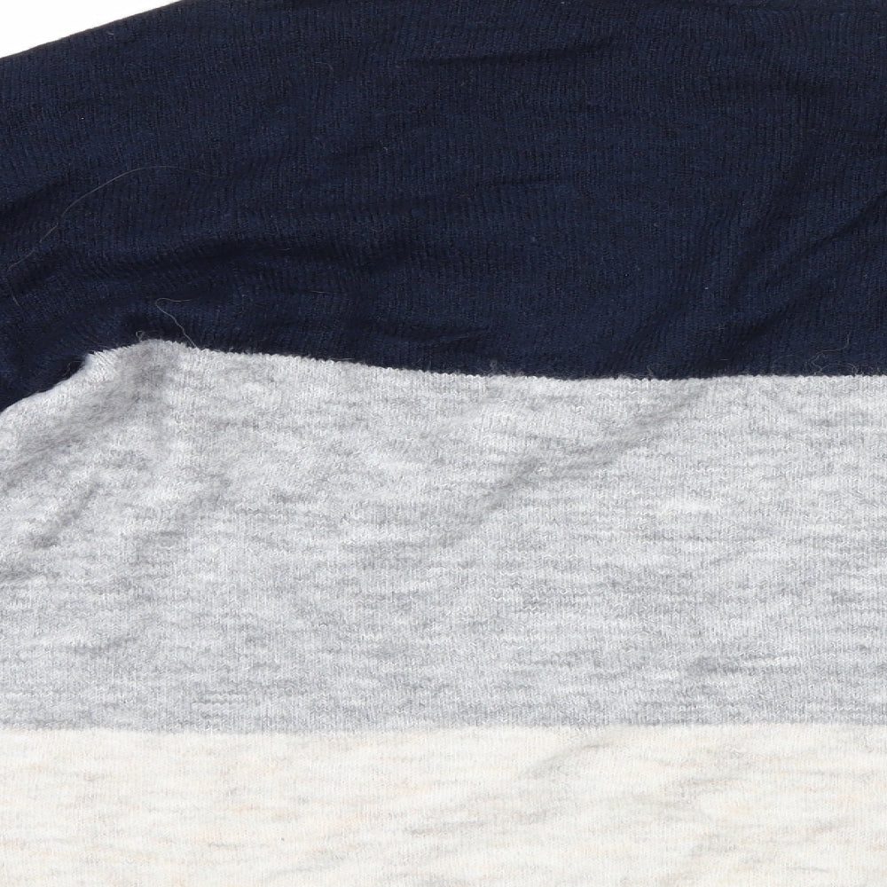 VERO MODA Mens Blue Striped Pullover Jumper Size L