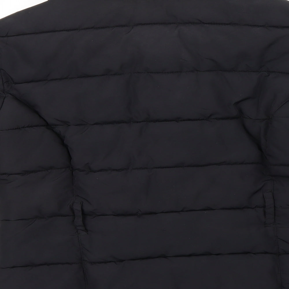 H&M Womens Black Striped Pea Coat Coat Size 10