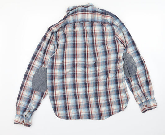 riverisland Mens Blue Check Polo Size M