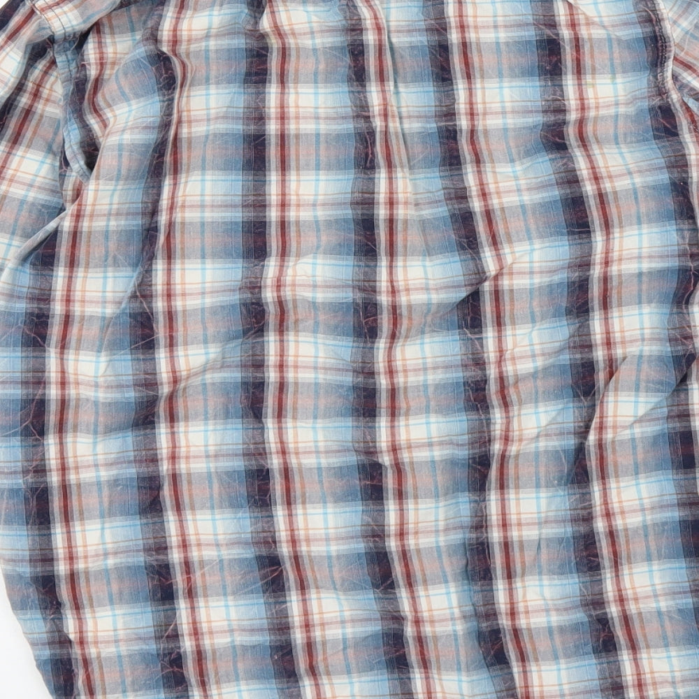 riverisland Mens Blue Check Polo Size M