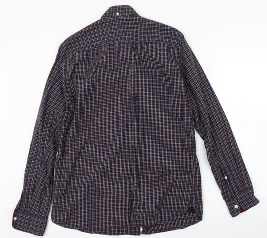 NEXT Mens Blue Check Polo Size M