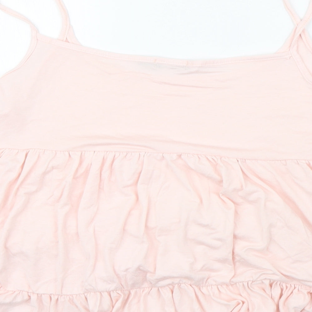 Boohoo Womens Pink Cropped T-Shirt Size 14