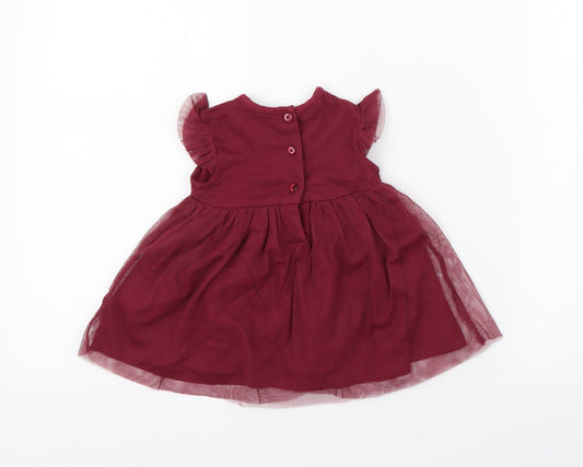 F&F Purple Floral A-Line Size 3-6 Months