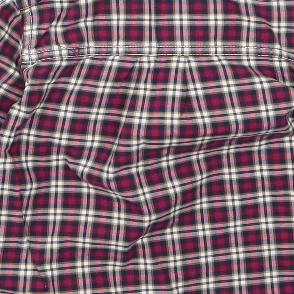 Brand and care label for Gap Baby Red Basic Button-Up, size 6-9, Months