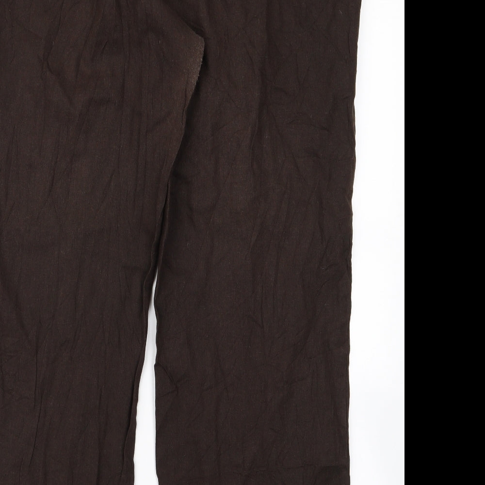 Womens UK Size 40 Preworn Regular Fit Brown Trousers