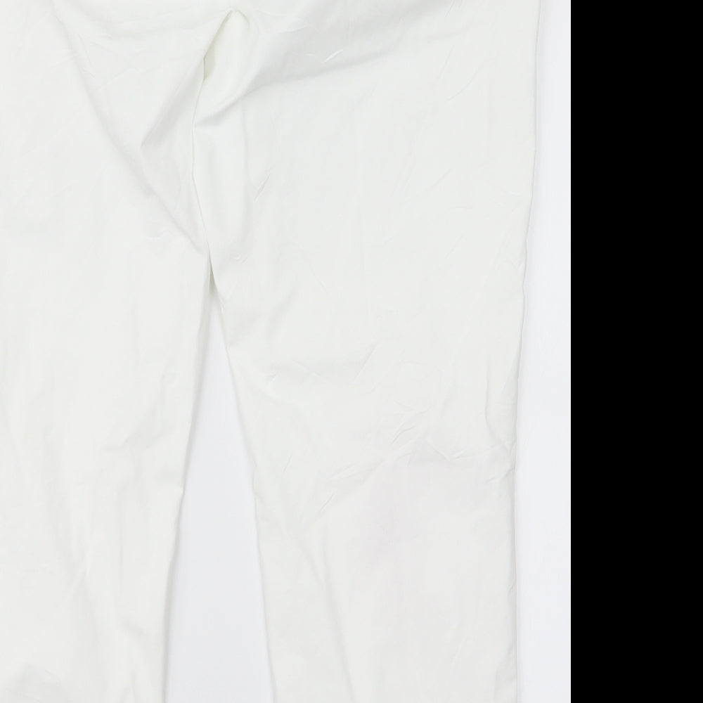 Womens UK Size 14 m&s Regular Fit White Trousers