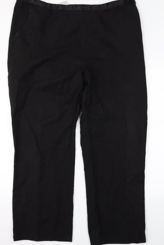 Womens UK Size XL Damart Regular Fit Black Trousers