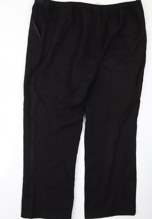 Womens UK Size XL Damart Regular Fit Black Trousers
