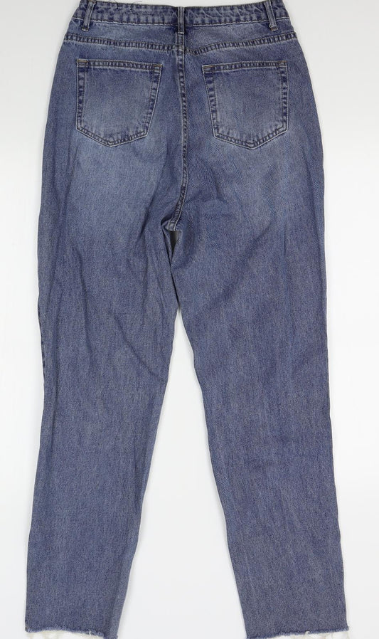 Missguided Womens Blue Straight Jeans Size 10 L28 in