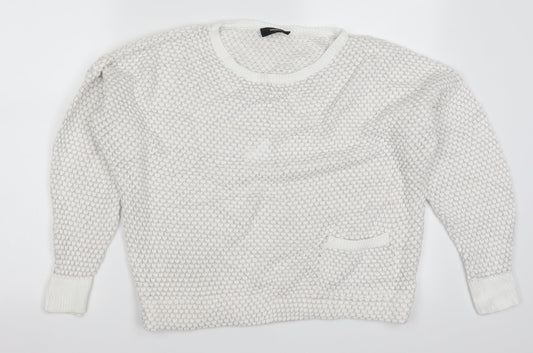 Womens UK Size L Wallis White Pullover Jumper