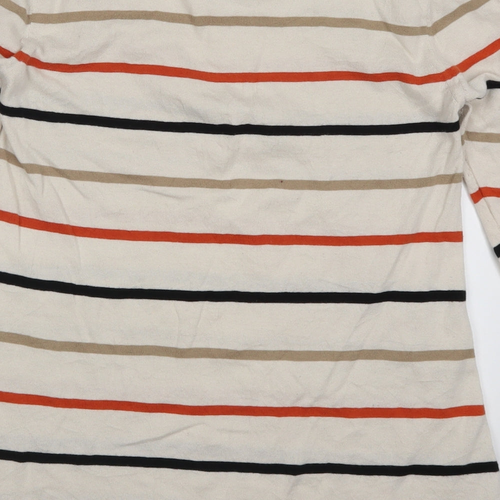 TU Womens Beige Striped Pullover Jumper Size 12