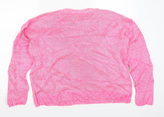 Womens UK Size L New Look Pink Pullover Jumper