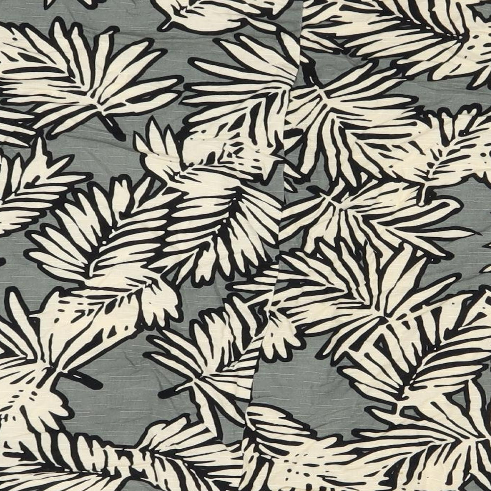 Primark Womens Green Floral Cropped Blouse Size 14