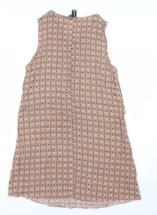 Izabel Womens Orange Batik A-Line Size 14